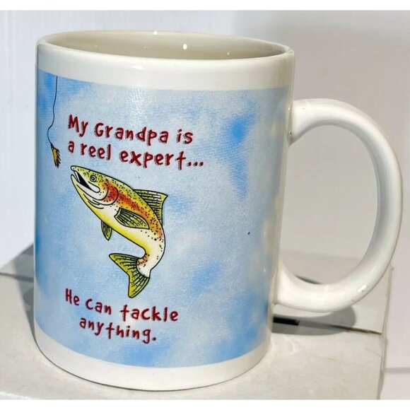 Grandpa Fishing Coffee Mug “My Grandpa is a Reel Expert..He Can Tackle Anything” - Picture 1 of 7